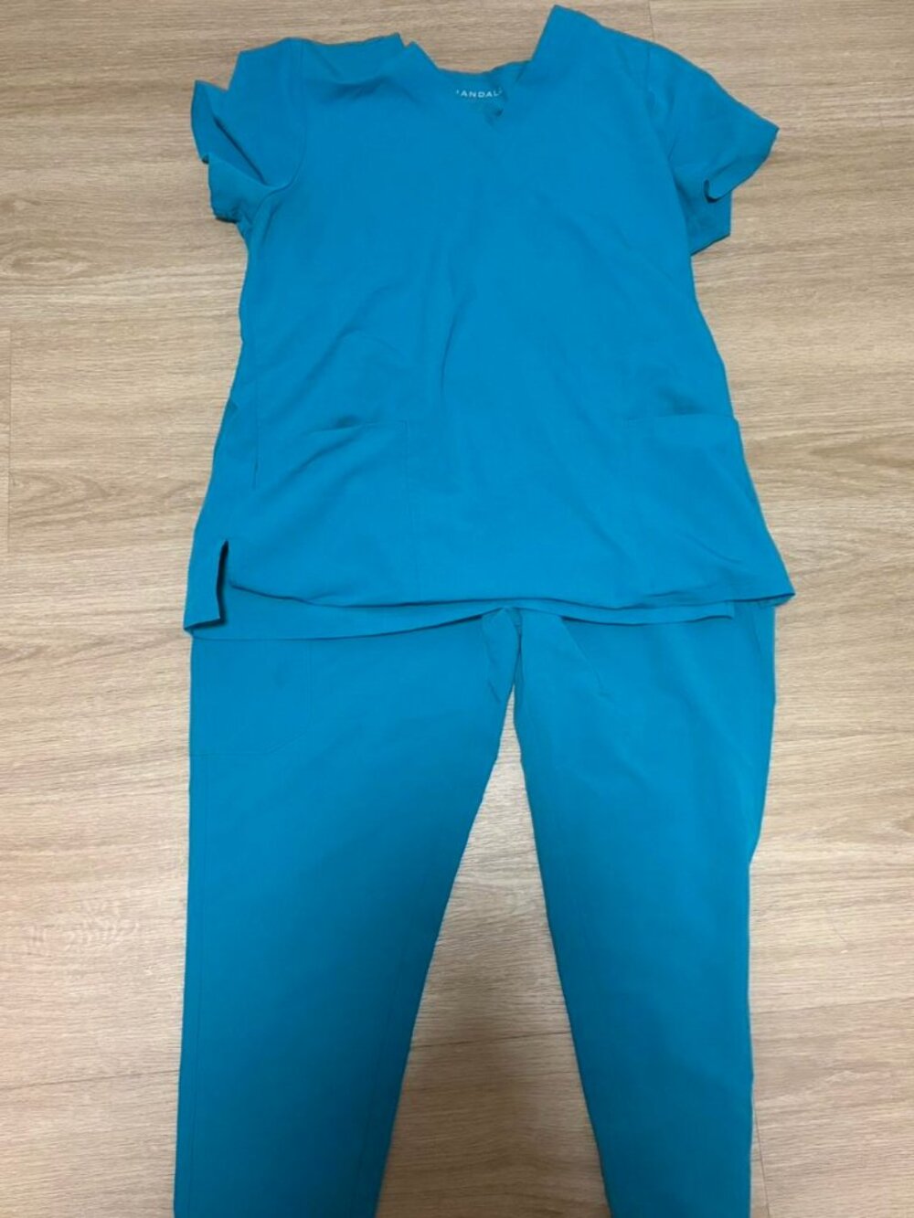 Mandala Peacock Blue Jogger Scrub Set